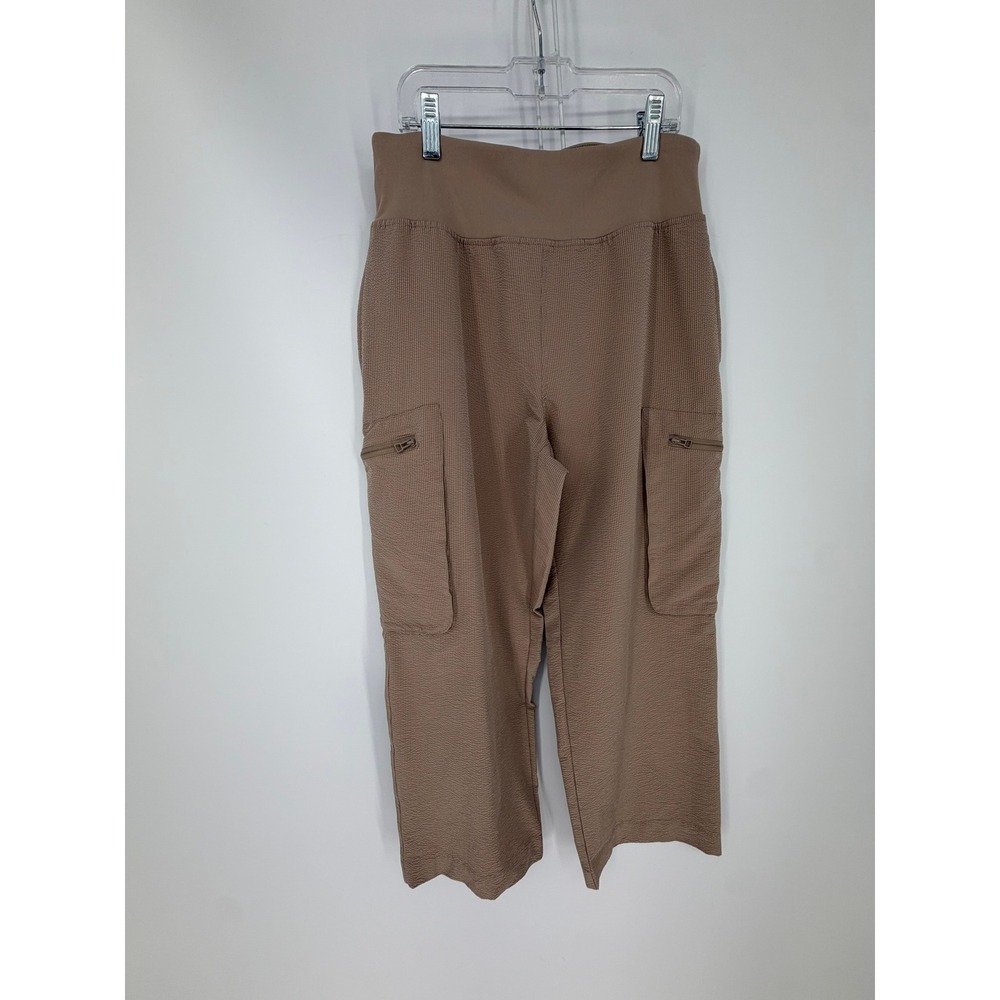 Sage Collective Cargo Pants Women Small Tan Textured High Rise Wide Leg Utility